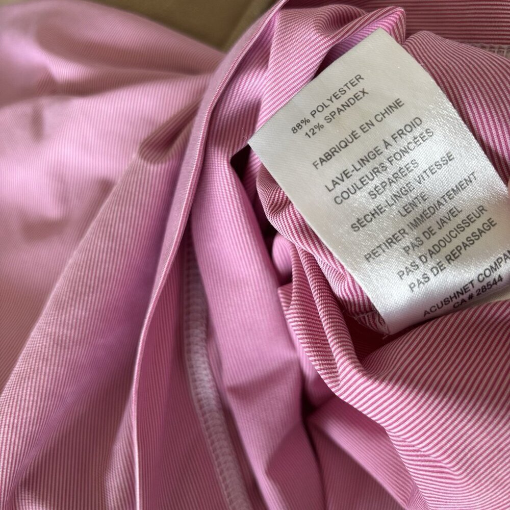 Footjoy Polo Shirt Mens Medium The Diplomat Pink Golf Performance Stretch - Picture 9 of 15